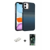 MARSİLYAN™- iPhone 11 Kılıf Doruk Serisi - Şeffaf 360 Full Body Arka Koruyucu + Renkli Kamera Lens Koruma Cam - SI