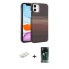 MARSİLYAN™- iPhone 11 Kılıf Doruk Serisi - Şeffaf 360 Full Body Arka Koruyucu + Renkli Kamera Lens Koruma Cam - SI