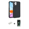 MARSİLYAN™- iPhone 11 Kılıf Doruk Serisi - Şeffaf 360 Full Body Arka Koruyucu + Renkli Kamera Lens Koruma Cam - SI
