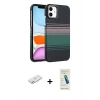 MARSİLYAN™- iPhone 11 Kılıf Doruk Serisi - Şeffaf Pasifik Cam Ekran Koruyucu + Renkli Kamera Lens Koruma Cam - PE