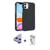 MARSİLYAN™- iPhone 11 Kılıf Doruk Serisi - Şeffaf Uv Polymer Nano Ekran Koruyucu + Raze Metal Kamera Lens - MR