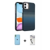 MARSİLYAN™- iPhone 11 Kılıf Doruk Serisi - Şeffaf Uv Polymer Nano Ekran Koruyucu + Neon Fosforlu Kamera Lens - YL