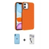 MARSİLYAN™- iPhone 11 Kılıf Doruk Serisi - Şeffaf Uv Polymer Nano Ekran Koruyucu + Neon Fosforlu Kamera Lens - MI