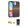 MARSİLYAN™- iPhone 11 Kılıf Doruk Serisi - Siyah 360 Mat Full Body Arka Koruyucu + Rainbow Kamera Lens Koruma Cam - KI