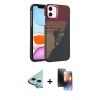 MARSİLYAN™- iPhone 11 Kılıf Doruk Serisi - Siyah 3D Antistatik Mat Seramik Nano Ekran Koruyucu + Raze Metal Kamera Lens - MI