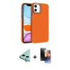 MARSİLYAN™- iPhone 11 Kılıf Doruk Serisi - Siyah 3D Antistatik Mat Seramik Nano Ekran Koruyucu + Raze Metal Kamera Lens - MI