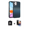 MARSİLYAN™- iPhone 11 Kılıf Doruk Serisi - Siyah 3D Antistatik Mat Seramik Nano Ekran Koruyucu + PVD Metal Kamera Lens - TU