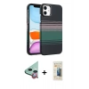 MARSİLYAN™- iPhone 11 Kılıf Doruk Serisi - Siyah 6D Mat Seramik Hayalet Nano Ekran Koruyucu + Raze Metal Kamera Lens - KI