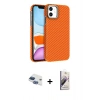 MARSİLYAN™- iPhone 11 Kılıf Doruk Serisi - Siyah Bilvis 3D Mat Cam Ekran Koruyucu + Pers Alüminyum Kamera Lens - LT