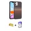 MARSİLYAN™- iPhone 11 Kılıf Doruk Serisi - Siyah Bilvis 5in1 3D Magic Cam Ekran Koruyucu + Rainbow Kamera Lens Koruma Cam - KI