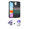 MARSİLYAN™- iPhone 11 Kılıf Doruk Serisi - Siyah Bilvis 5in1 3D Magic Cam Ekran Koruyucu + Raze Metal Kamera Lens - MR