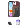 MARSİLYAN™- iPhone 11 Kılıf Doruk Serisi - Siyah Bilvis 5in1 3D Magic Cam Ekran Koruyucu + Kamera Lens Koruma Cam - SF