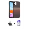 MARSİLYAN™- iPhone 11 Kılıf Doruk Serisi - Siyah Bilvis 5in1 3D Magic Cam Ekran Koruyucu + Kamera Lens Koruma Cam - SF