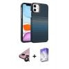 MARSİLYAN™- iPhone 11 Kılıf Doruk Serisi - Siyah Bilvis 5in1 3D Magic Cam Ekran Koruyucu + Raze Metal Kamera Lens - SH