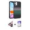 MARSİLYAN™- iPhone 11 Kılıf Doruk Serisi - Siyah Bilvis 5in1 3D Magic Cam Ekran Koruyucu + Raze Metal Kamera Lens - SH