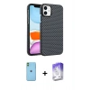 MARSİLYAN™- iPhone 11 Kılıf Doruk Serisi - Siyah Bilvis 5in1 3D Magic Cam Ekran Koruyucu + Neon Fosforlu Kamera Lens - YL