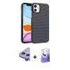 MARSİLYAN™- iPhone 11 Kılıf Doruk Serisi - Siyah Bilvis 5in1 5D Magic Hayalet Cam Ekran Koruyucu + Raze Metal Kamera Lens - MR