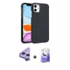 MARSİLYAN™- iPhone 11 Kılıf Doruk Serisi - Siyah Bilvis 5in1 5D Magic Hayalet Cam Ekran Koruyucu + Raze Metal Kamera Lens - MR