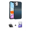 MARSİLYAN™- iPhone 11 Kılıf Doruk Serisi - Siyah Bilvis 5in1 5D Magic Hayalet Cam Ekran Koruyucu + Kamera Lens Koruma Cam - SF