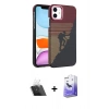 MARSİLYAN™- iPhone 11 Kılıf Doruk Serisi - Siyah Bilvis 5in1 5D Magic Hayalet Cam Ekran Koruyucu + Kamera Lens Koruma Cam - SF