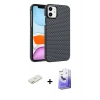 MARSİLYAN™- iPhone 11 Kılıf Doruk Serisi - Siyah Bilvis 5in1 5D Magic Hayalet Cam Ekran Koruyucu + Renkli Kamera Lens Koruma Cam - TU