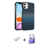 MARSİLYAN™- iPhone 11 Kılıf Doruk Serisi - Siyah Bilvis 5in1 5D Magic Hayalet Cam Ekran Koruyucu + Renkli Kamera Lens Koruma Cam - TU