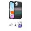 MARSİLYAN™- iPhone 11 Kılıf Doruk Serisi - Siyah Bilvis 5in1 5D Magic Hayalet Cam Ekran Koruyucu + Renkli Kamera Lens Koruma Cam - TU