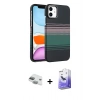 MARSİLYAN™- iPhone 11 Kılıf Doruk Serisi - Siyah Bilvis 5in1 5D Magic Hayalet Cam Ekran Koruyucu + Pers Alüminyum Kamera Lens - YL