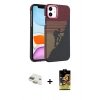 MARSİLYAN™- iPhone 11 Kılıf Doruk Serisi - Siyah Buffer Cam Ekran Koruyucu + Pers Alüminyum Kamera Lens - GD