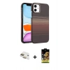 MARSİLYAN™- iPhone 11 Kılıf Doruk Serisi - Siyah Buffer Cam Ekran Koruyucu + Pers Alüminyum Kamera Lens - GD