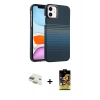 MARSİLYAN™- iPhone 11 Kılıf Doruk Serisi - Siyah Buffer Cam Ekran Koruyucu + Pers Alüminyum Kamera Lens - GD