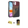 MARSİLYAN™- iPhone 11 Kılıf Doruk Serisi - Siyah Buffer Cam Ekran Koruyucu + Rainbow Kamera Lens Koruma Cam - KI