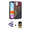 MARSİLYAN™- iPhone 11 Kılıf Doruk Serisi - Siyah Buffer Cam Ekran Koruyucu + Raze Metal Kamera Lens - MR