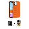 MARSİLYAN™- iPhone 11 Kılıf Doruk Serisi - Siyah Buffer Cam Ekran Koruyucu + PVD Metal Kamera Lens - YL