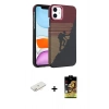 MARSİLYAN™- iPhone 11 Kılıf Doruk Serisi - Siyah Buffer Cam Ekran Koruyucu + Renkli Kamera Lens Koruma Cam - SI