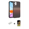 MARSİLYAN™- iPhone 11 Kılıf Doruk Serisi - Siyah Buffer Cam Ekran Koruyucu + Renkli Kamera Lens Koruma Cam - SI