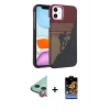 MARSİLYAN™- iPhone 11 Kılıf Doruk Serisi - Siyah Buffer Hayalet Cam Ekran Koruyucu + Raze Metal Kamera Lens - KI
