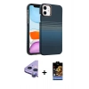 MARSİLYAN™- iPhone 11 Kılıf Doruk Serisi - Siyah Buffer Hayalet Cam Ekran Koruyucu + Raze Metal Kamera Lens - MR