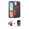MARSİLYAN™- iPhone 11 Kılıf Doruk Serisi - Siyah Buffer Hayalet Cam Ekran Koruyucu + Raze Metal Kamera Lens - SH