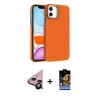 MARSİLYAN™- iPhone 11 Kılıf Doruk Serisi - Siyah Buffer Hayalet Cam Ekran Koruyucu + Raze Metal Kamera Lens - SH