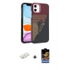 MARSİLYAN™- iPhone 11 Kılıf Doruk Serisi - Siyah Buffer Hayalet Cam Ekran Koruyucu + Renkli Kamera Lens Koruma Cam - SI
