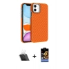 MARSİLYAN™- iPhone 11 Kılıf Doruk Serisi - Siyah Buffer Hayalet Cam Ekran Koruyucu + Şeffaf Kamera Lens Koruma Cam