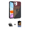MARSİLYAN™- iPhone 11 Kılıf Doruk Serisi - Siyah Buffer Hayalet Cam Ekran Koruyucu + Şeffaf Kamera Lens Koruma Cam