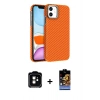 MARSİLYAN™- iPhone 11 Kılıf Doruk Serisi - Siyah Buffer Hayalet Cam Ekran Koruyucu + PVD Metal Kamera Lens - TU