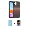 MARSİLYAN™- iPhone 11 Kılıf Doruk Serisi - Siyah Buffer Hayalet Cam Ekran Koruyucu + Neon Fosforlu Kamera Lens - YL