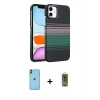 MARSİLYAN™- iPhone 11 Kılıf Doruk Serisi - Siyah Joko Magic 5D Hayalet Cam + Neon Fosforlu Kamera Lens - TU