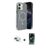 MARSİLYAN™- iPhone 11 Kılıf Eksen Çizgi - Şeffaf 360 Full Body Arka Koruyucu + Pers Alüminyum Kamera Lens - LT