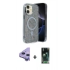 MARSİLYAN™- iPhone 11 Kılıf Eksen Çizgi - Şeffaf 360 Full Body Arka Koruyucu + Raze Metal Kamera Lens - MR