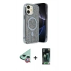 MARSİLYAN™- iPhone 11 Kılıf Eksen Çizgi - Şeffaf 360 Full Body Arka Koruyucu + Raze Metal Kamera Lens - KI