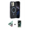 MARSİLYAN™- iPhone 11 Kılıf Eksen Çizgi - Şeffaf 360 Full Body Arka Koruyucu + Raze Metal Kamera Lens - KI